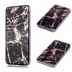 For iPhone XS Max Plating Marble Pattern Soft TPU Protective Case(Black Gold)