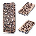 For iPhone X / XS Plating Marble Pattern Soft TPU Protective Case(Leopard)