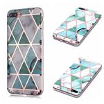 For iPhone 7 Plus / 8 Plus Plating Marble Pattern Soft TPU Protective Case(Green White)