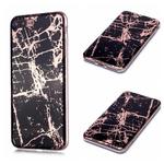 For iPhone 7 Plus / 8 Plus Plating Marble Pattern Soft TPU Protective Case(Black Gold)