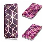For iPhone 7 / 8 Plating Marble Pattern Soft TPU Protective Case(Purple)
