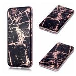 For iPhone 6 Plus / 6s Plus Plating Marble Pattern Soft TPU Protective Case(Black Gold)