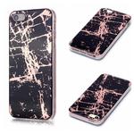 For iPhone 5 & 5s & SE Plating Marble Pattern Soft TPU Protective Case(Black Gold)