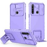 For OPPO Realme 5 / 5i / C3 Stereoscopic Holder Sliding Camshield Phone Case(Purple)