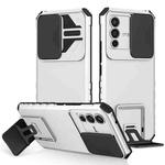For vivo V23 5G Stereoscopic Holder Sliding Camshield Phone Case(White)
