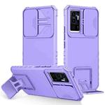 For vivo V23e / S10e 5G Stereoscopic Holder Sliding Camshield Phone Case(Purple)