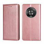 For Honor Magic4 Gloss Oil Solid Color Magnetic Flip Leather Phone Case(Rose Gold)