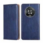 For Honor Magic4 Gloss Oil Solid Color Magnetic Flip Leather Phone Case(Blue)