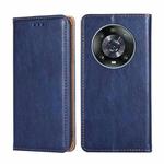 For Honor Magic4 Pro Gloss Oil Solid Color Magnetic Flip Leather Phone Case(Blue)