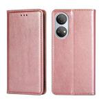 For Honor Play 30 Plus Gloss Oil Solid Color Magnetic Flip Leather Phone Case(Rose Gold)