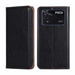 For Xiaomi Poco M4 Pro Gloss Oil Solid Color Magnetic Flip Leather Phone Case(Black)