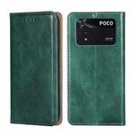 For Xiaomi Poco M4 Pro Gloss Oil Solid Color Magnetic Flip Leather Phone Case(Green)