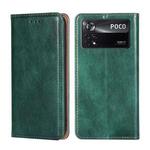 For Xiaomi Poco X4 Pro 5G Gloss Oil Solid Color Magnetic Flip Leather Phone Case(Green)