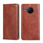 For Nokia X100 Gloss Oil Solid Color Magnetic Flip Leather Phone Case(Brown)