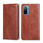 For Ulefone Note 13P Gloss Oil Solid Color Magnetic Flip Leather Phone Case(Brown)