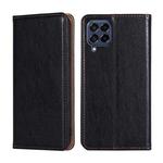 For Samsung Galaxy M53 5G Gloss Oil Solid Color Magnetic Flip Leather Phone Case(Black)