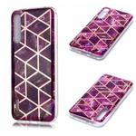 For Xiaomi Mi CC9e / Mi A3 Plating Marble Pattern Soft TPU Protective Case(Purple)