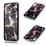 For Xiaomi Mi CC9e / Mi A3 Plating Marble Pattern Soft TPU Protective Case(Black Gold)