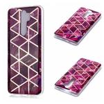 For Xiaomi Redmi Note 8 Pro Plating Marble Pattern Soft TPU Protective Case(Purple)