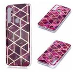 For Xiaomi Redmi Note 8 Plating Marble Pattern Soft TPU Protective Case(Purple)