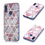 For Xiaomi Redmi Note 7 Plating Marble Pattern Soft TPU Protective Case(Pink)