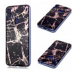 For Xiaomi Redmi Note 7 Plating Marble Pattern Soft TPU Protective Case(Black Gold)
