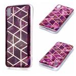 For Xiaomi Redmi 7A Plating Marble Pattern Soft TPU Protective Case(Purple)