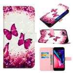 3D Painting Horizontal Flip Leather Case For iPhone 6s/6/7/8/SE 2020/SE 2022 (Rose Butterfly)