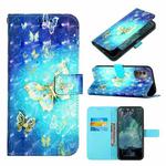 For Nokia G21/G11 3D Painting Horizontal Flip Leather Case(Golden Butterfly)