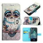 For Nokia G21/G11 3D Painting Horizontal Flip Leather Case(Grey Owl)