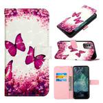 For Nokia G21/G11 3D Painting Horizontal Flip Leather Case(Rose Butterfly)