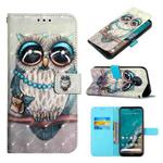 For Nokia G50 3D Painting Horizontal Flip Leather Case(Grey Owl)