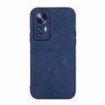 For Xiaomi 12 Pro Morocco Texture PU Shockproof Phone Case(Blue)