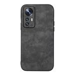 For Xiaomi 12 / 12X Morocco Texture PU Shockproof Phone Case(Black)