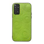 For Xiaomi Redmi Note 11 / Note 11S 4G Sunflower Pattern PU Shockproof Phone Case(Light Green)