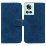 For OnePlus 10R / Ace Butterfly Rose Embossed Leather Phone Case(Blue)