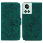 For OnePlus 10R / Ace Butterfly Rose Embossed Leather Phone Case(Green)