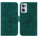 For OnePlus Nord CE 2 5G Butterfly Rose Embossed Leather Phone Case(Green)