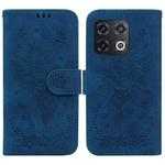 For OnePlus 10 Pro 5G Butterfly Rose Embossed Leather Phone Case(Blue)