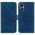 For OnePlus Nord N20 5G Butterfly Rose Embossed Leather Phone Case(Blue)