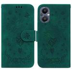 For OnePlus Nord N20 5G Butterfly Rose Embossed Leather Phone Case(Green)