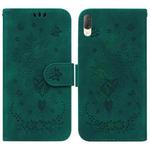 For Sony Xperia L3 Butterfly Rose Embossed Leather Phone Case(Green)