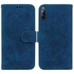 For Sony Xperia L4 Butterfly Rose Embossed Leather Phone Case(Blue)