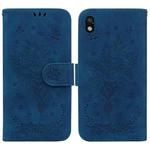 For Sony Xperia Ace III Butterfly Rose Embossed Leather Phone Case(Blue)