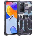For Xiaomi Redmi Note 11 Pro 4G / 5G Global Camouflage Armor Kickstand TPU + PC Magnetic Phone Case(Light Blue)