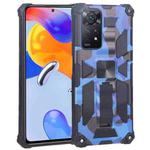 For Xiaomi Redmi Note 11 Pro 4G / 5G Global Camouflage Armor Kickstand TPU + PC Magnetic Phone Case(Dark Blue)
