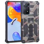 For Xiaomi Redmi Note 11 Pro 4G / 5G Global Camouflage Armor Kickstand TPU + PC Magnetic Phone Case(Army Green)