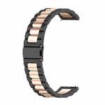 For Huawei GT 3 Pro 43mm Three-bead Metal Steel Watch Band(Black Rose Gold)