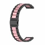 For Huawei GT 3 Pro 46mm Three-bead Metal Steel Watch Band(Black Pink)