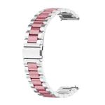 For Huawei GT 3 Pro 46mm Three-bead Metal Steel Watch Band(Silver Pink)